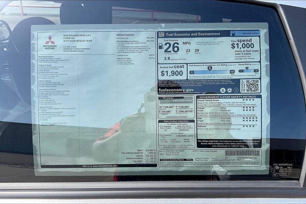 2026 Mitsubishi Outlander Sport 2.0 S