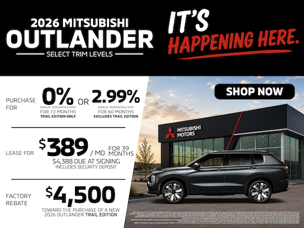 Shop 2026 Mitsubishi Outlander Offers